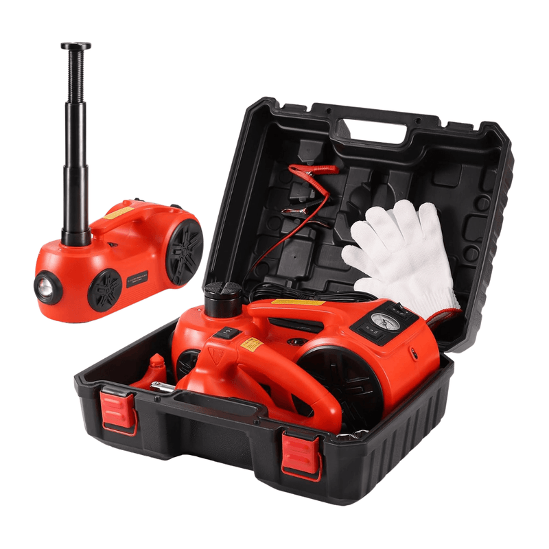 Kit de Macaco Elétrico Multifuncional 3 em 1 com Chave de Impacto, Compressor de Ar e Luz LED - LiftForce™ 5 Toneladas 12V
