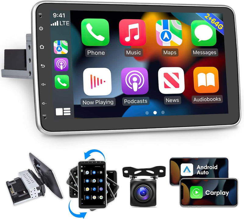 Oferta | Central Multimídia Universal | Tela Rotativa e Flutuante Carplay Android Wifi (PARA QUALQUER CARRO)