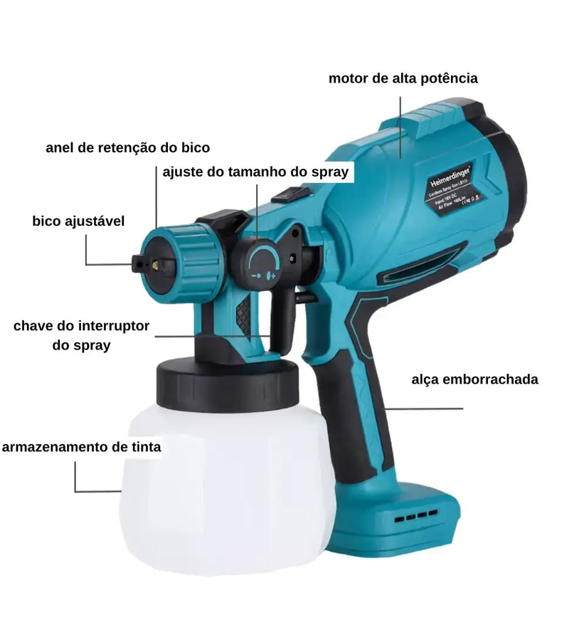 PaintMax: Pistola de Pulverização Elétrica - Lote Especial com Preço Exclusivo + BRINDE (2 Baterias Extras)